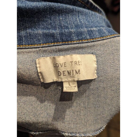 Love tree denim cropped fitted denim jacket lg* - Picture 4 of 4